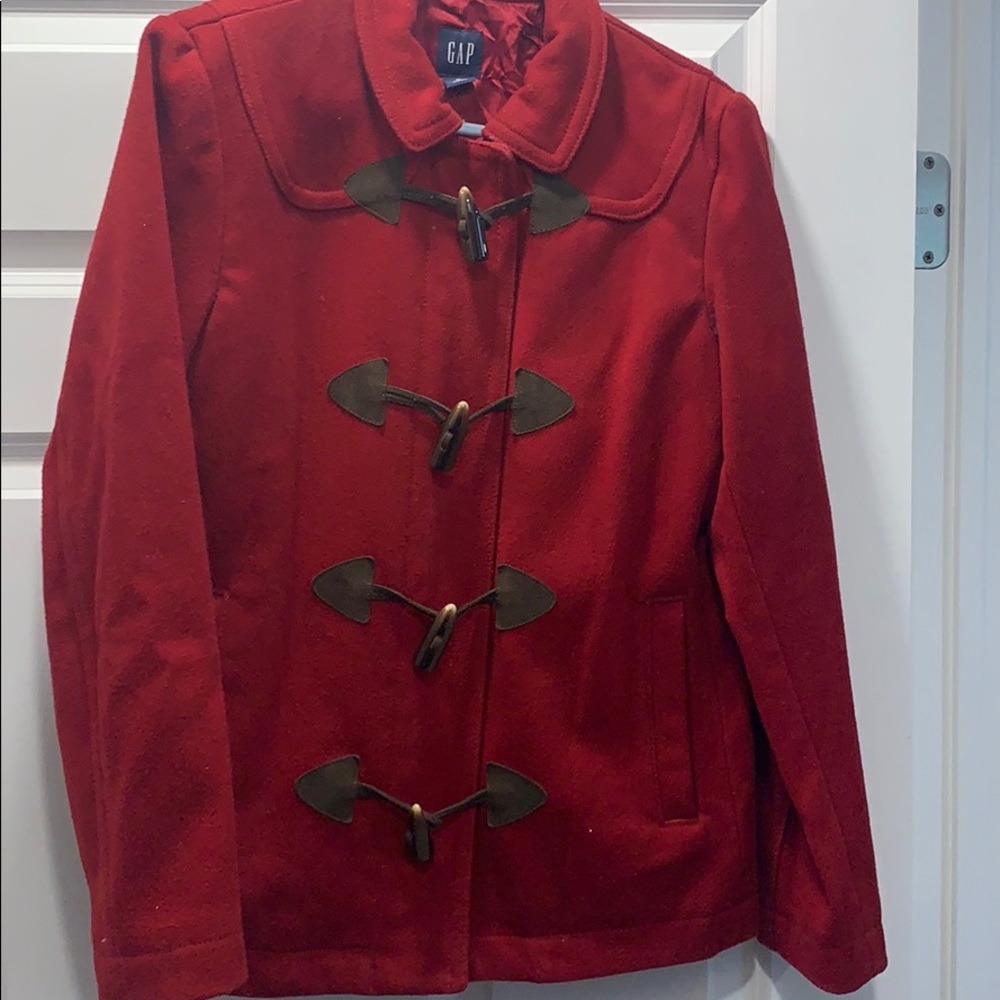 Gap red pea coat size medium